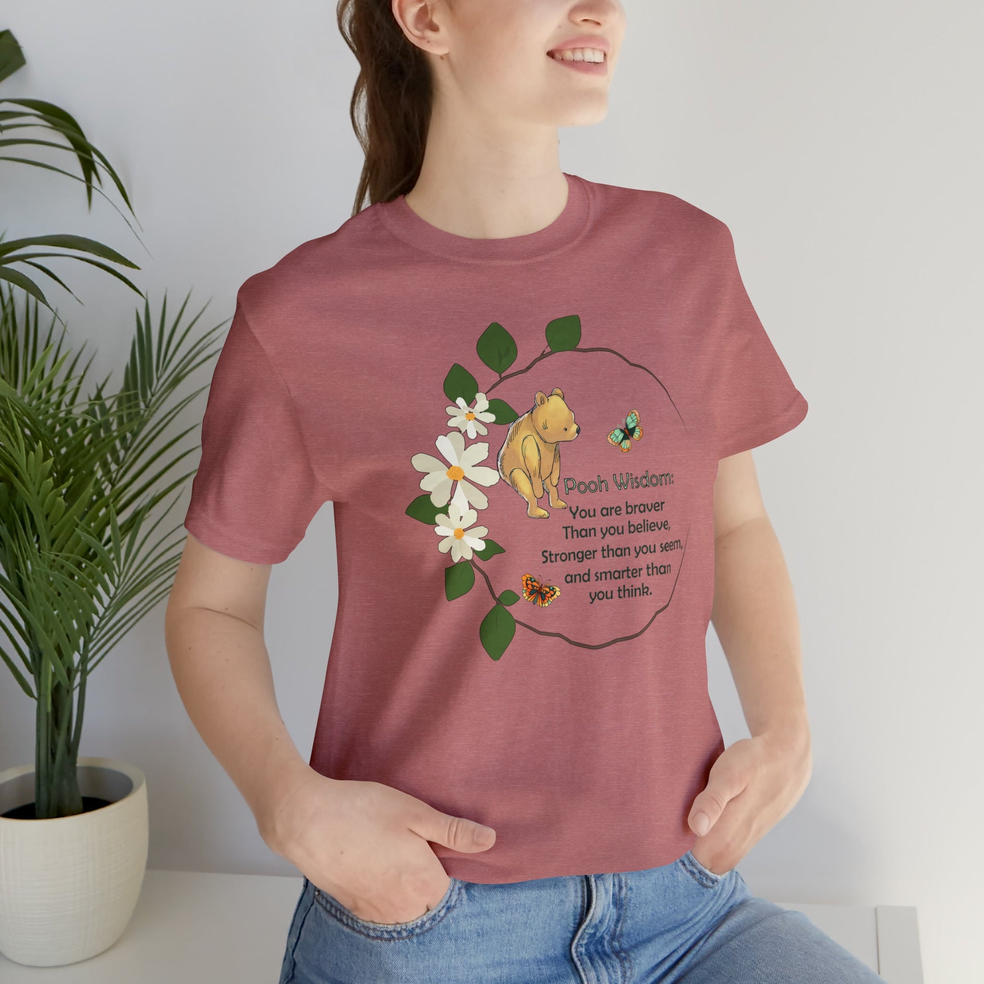 Pooh Bear Classic T-shirt "Pooh Wisdom You Are Stronger Than You Know" - FlooredByArt