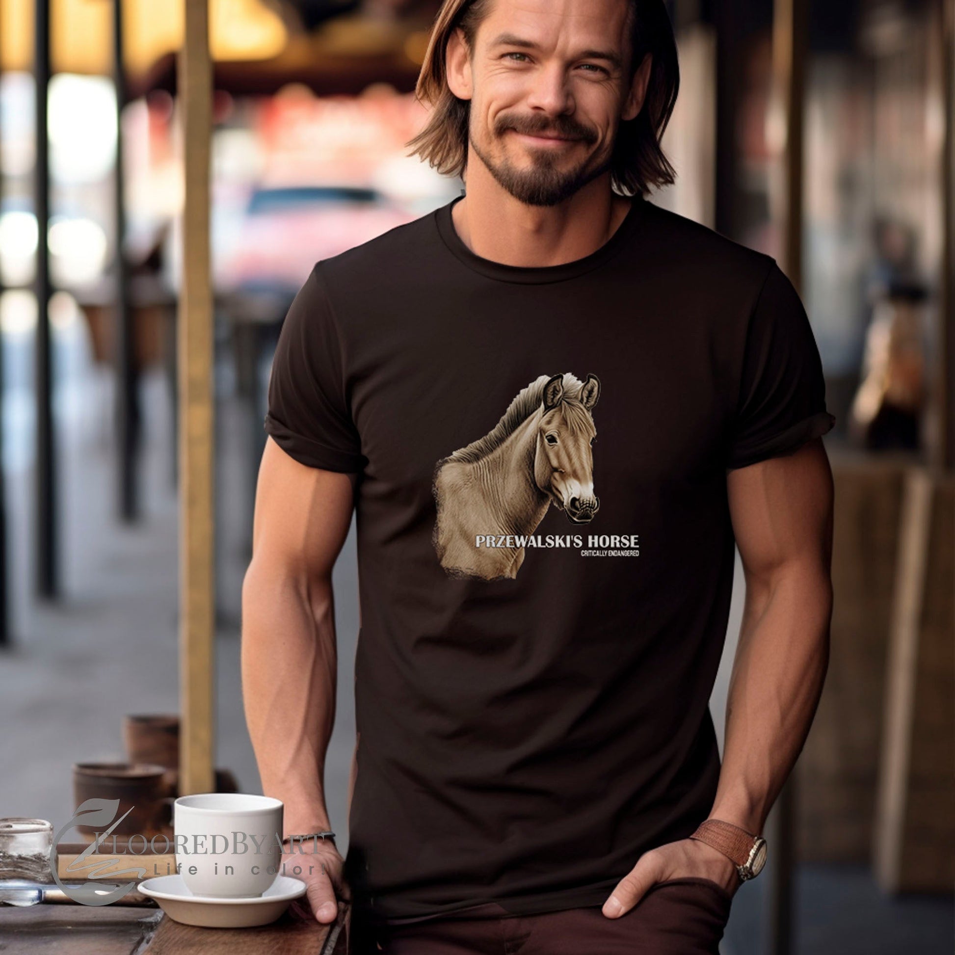 Przewalski Horse T-shirt: Endangeres Wild Horse Tee, Preservation Shirt - FlooredByArt