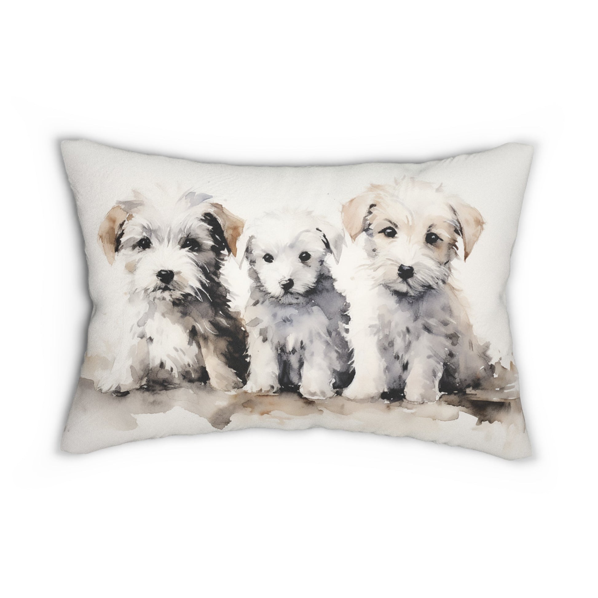 Puppy Dog Lumbar Pillow, Lovely Adorable Puppies for your Decor - FlooredByArt