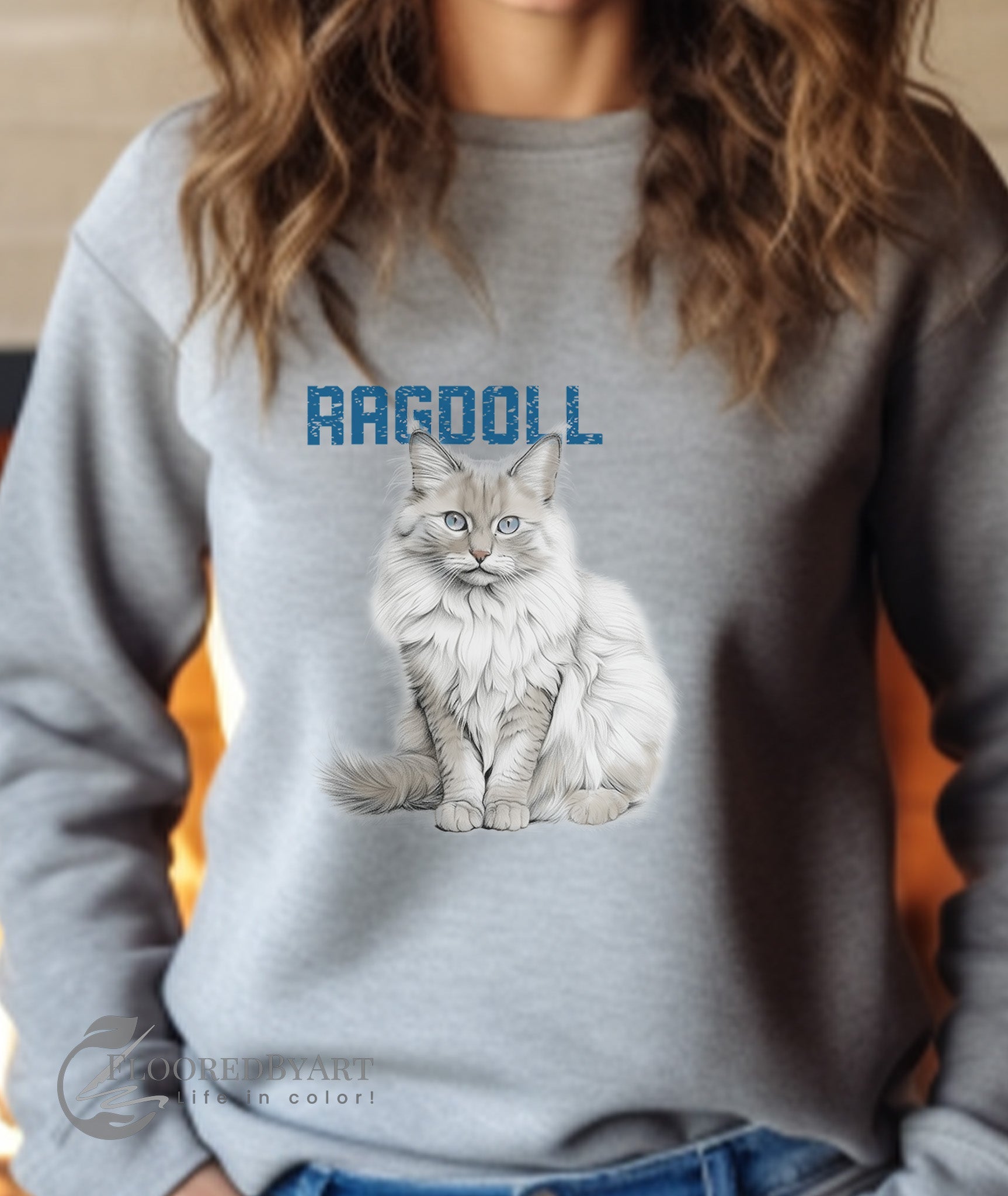 Ragdoll Cat Mom Sweatshirt, Art Cat Shirt, Purfect Cat Gift Sweater, Cats in Art - FlooredByArt