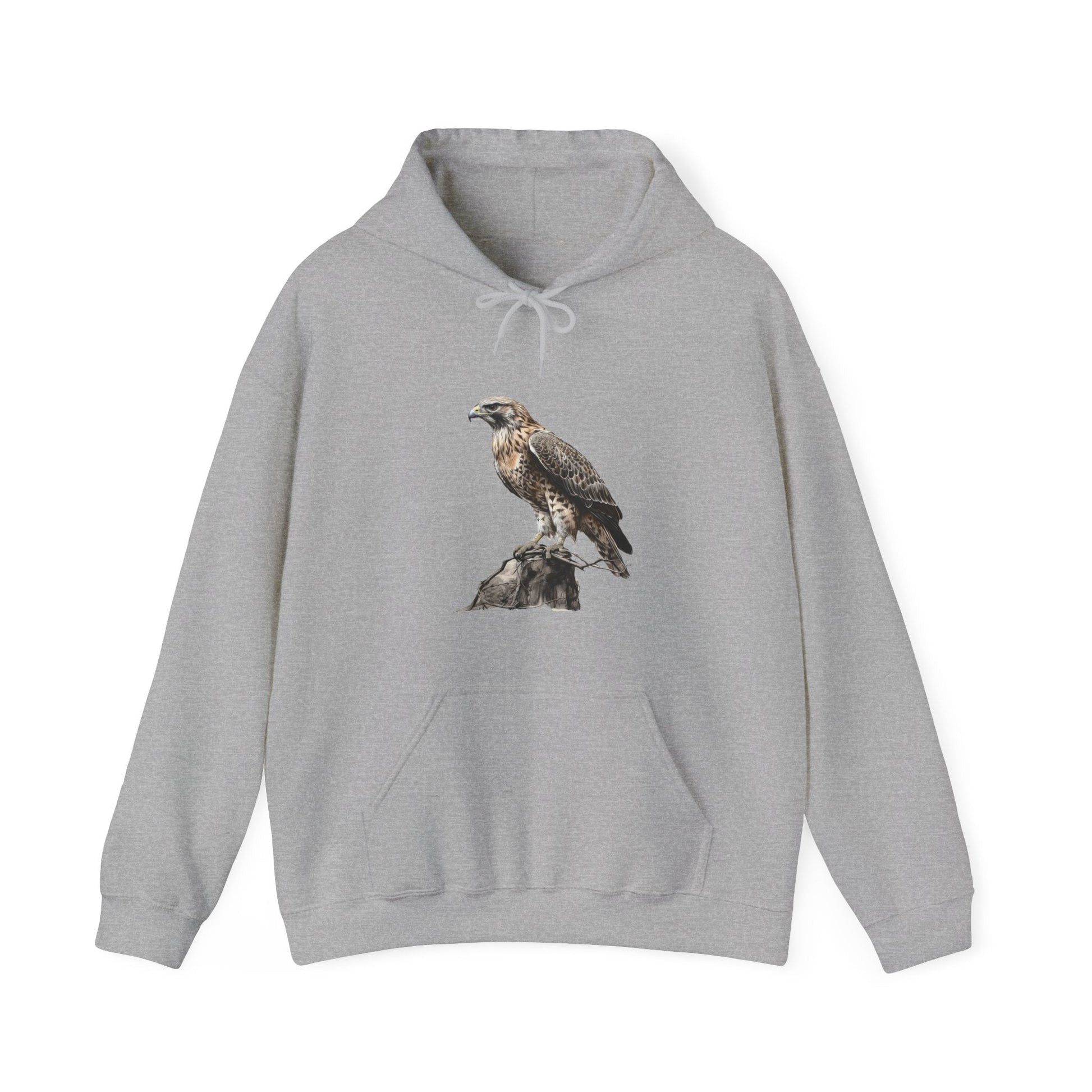 Red Tail Hawk Hoodie, Wildlife Artwork on Sweater, Protect National Parks, Camping Outdoors Shirt - FlooredByArt