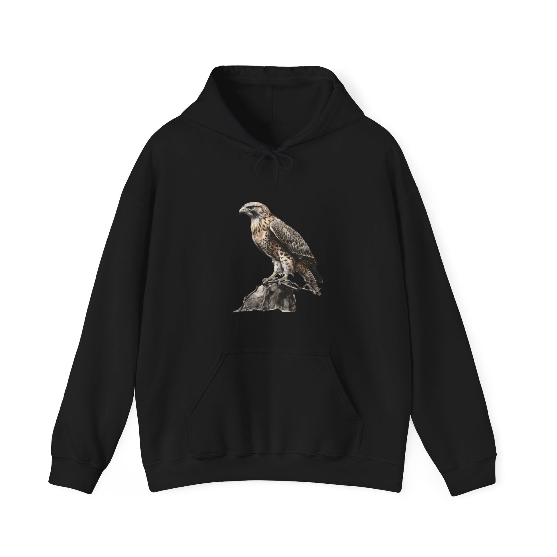 Red Tail Hawk Hoodie, Wildlife Artwork on Sweater, Protect National Parks, Camping Outdoors Shirt - FlooredByArt