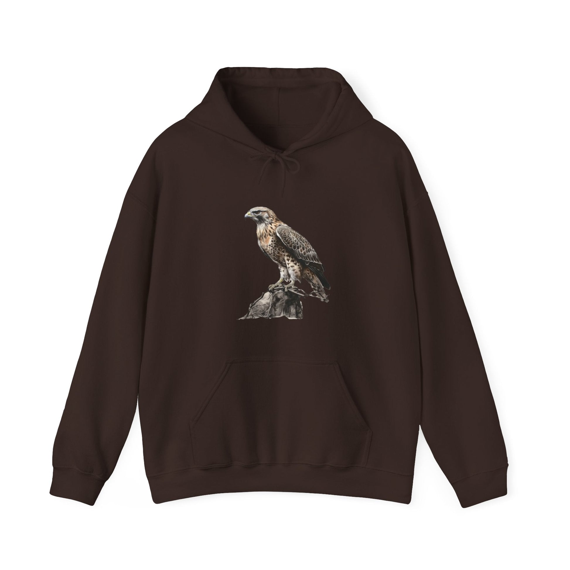 Red Tail Hawk Hoodie, Wildlife Artwork on Sweater, Protect National Parks, Camping Outdoors Shirt - FlooredByArt