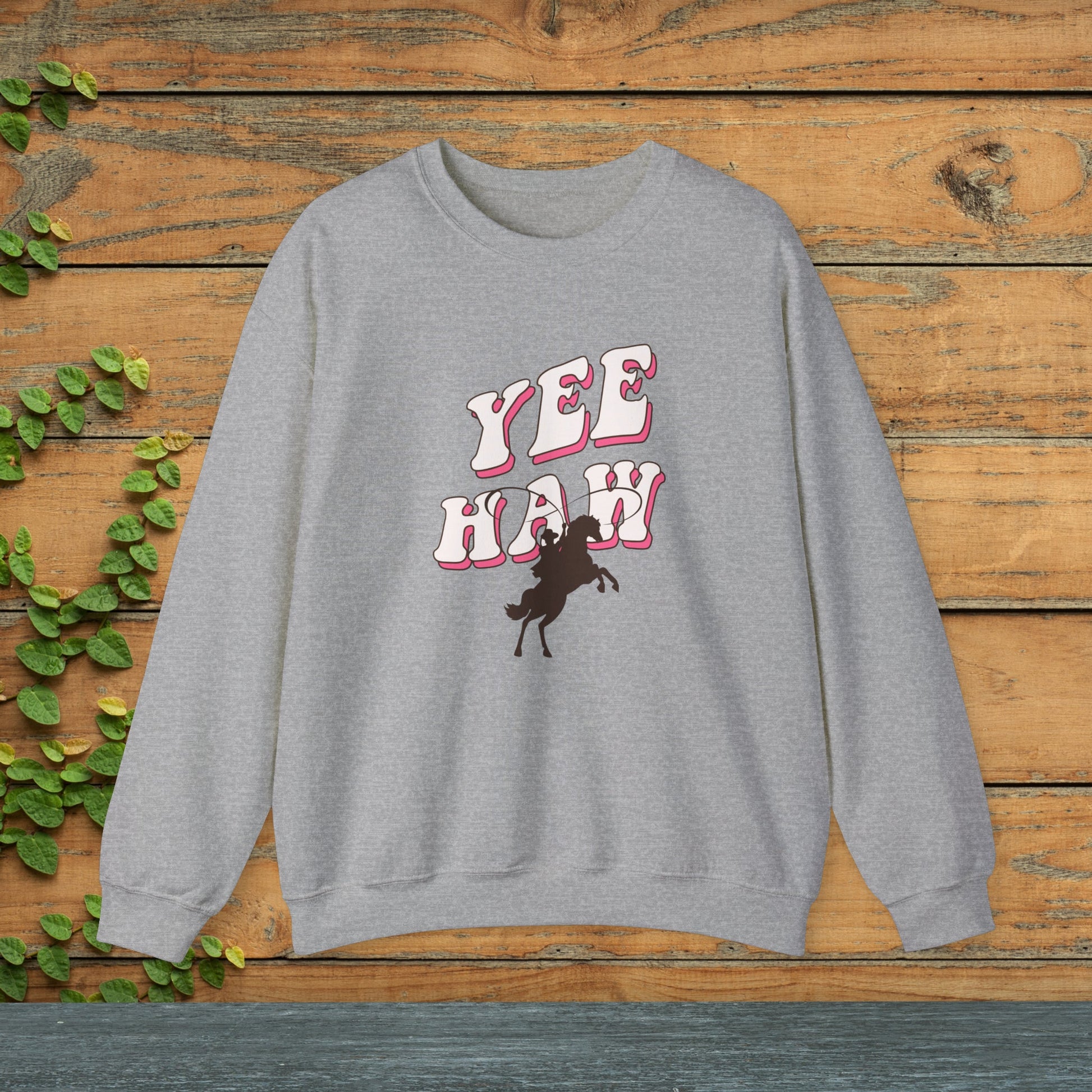 Retro Rodeo Sweatshirt, Western Graphic Sweatshirt, Cowgirl Sweater, Western Rodeo Queen, Hot Pink Cowgirl Shirt, Rodeo Shirt, Yee Haw - FlooredByArt