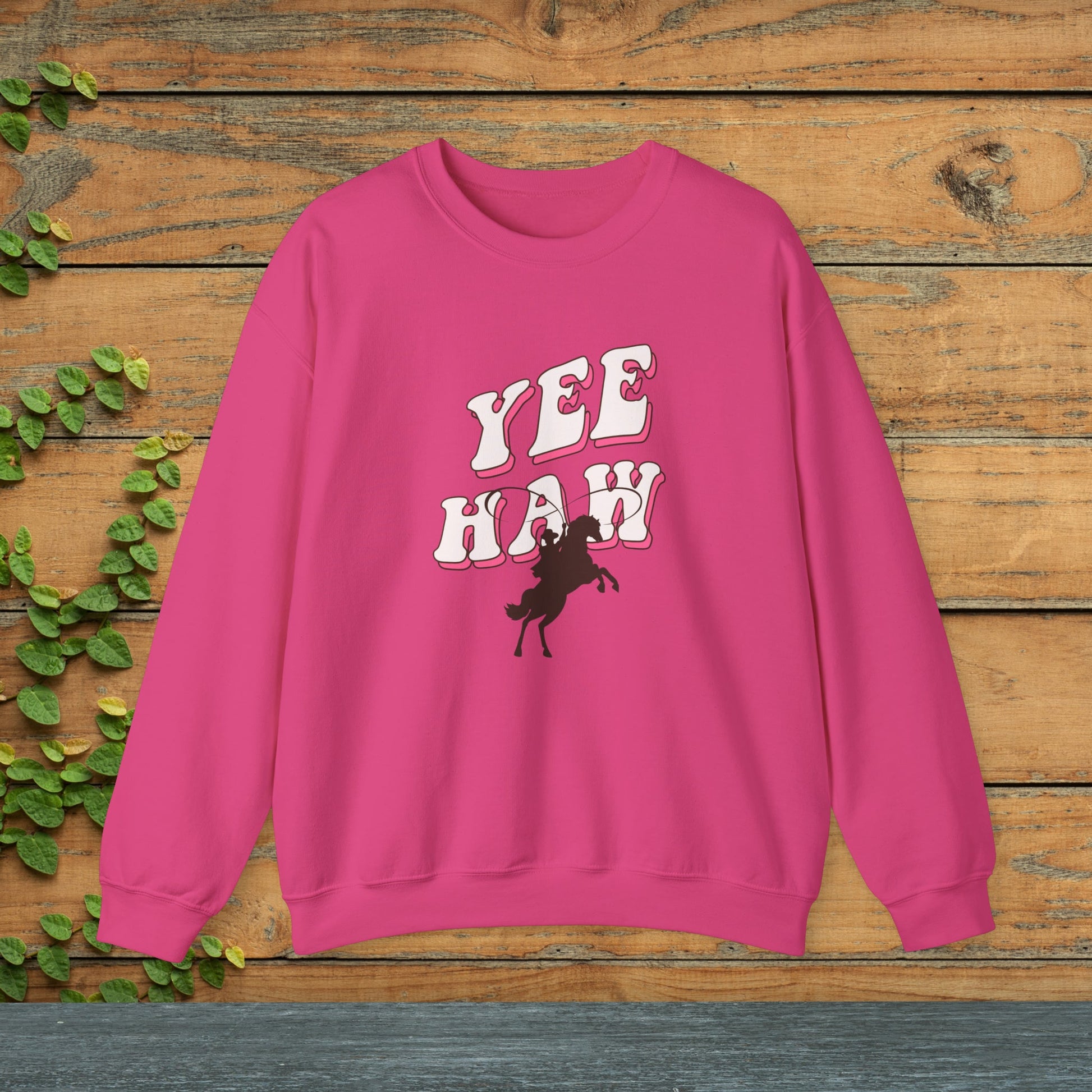 Retro Rodeo Sweatshirt, Western Graphic Sweatshirt, Cowgirl Sweater, Western Rodeo Queen, Hot Pink Cowgirl Shirt, Rodeo Shirt, Yee Haw - FlooredByArt