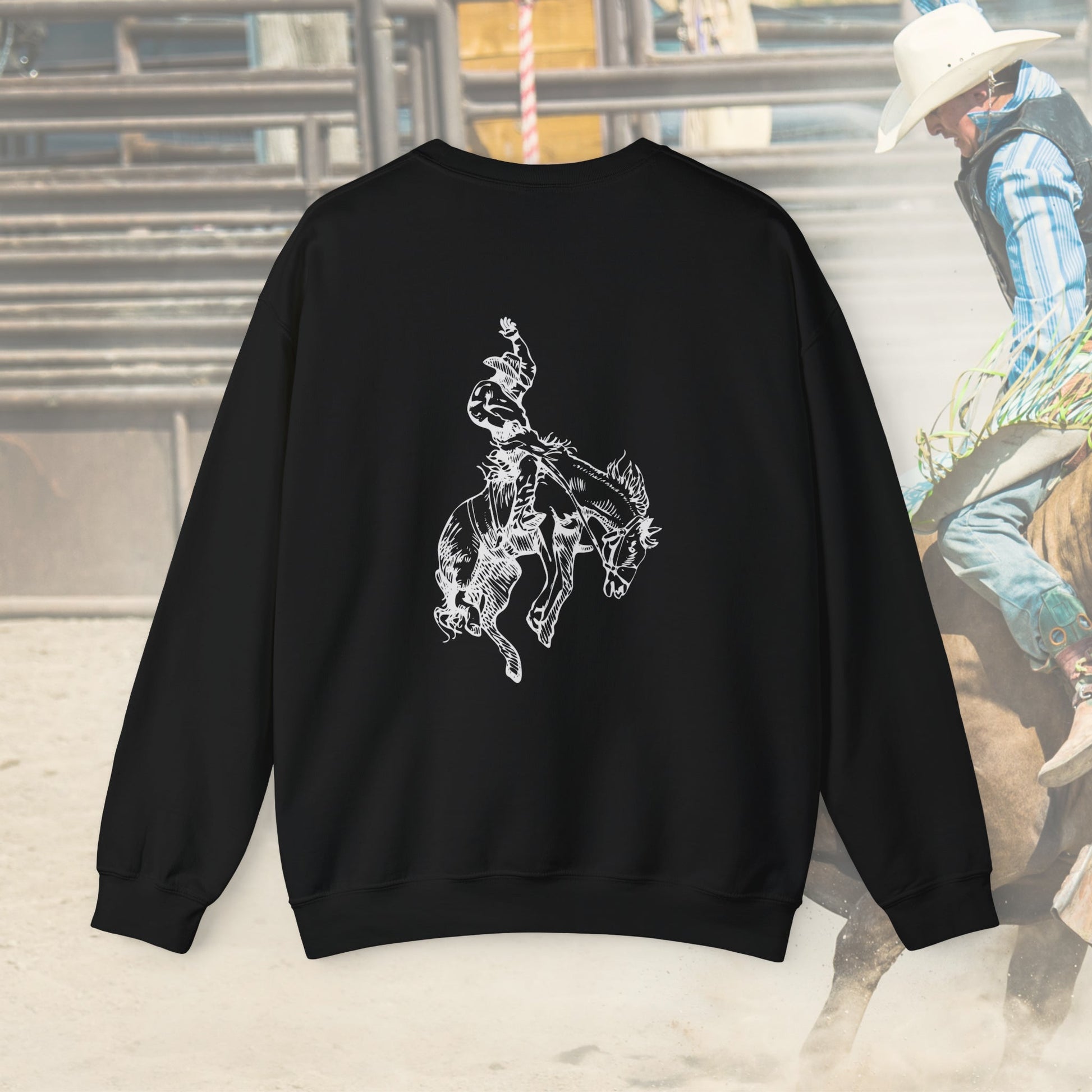 Rodeo Bronc Horses Sweatshirt, Tough Enough Crewneck Shirt, Rodeo Western Tee for Cowboy - FlooredByArt