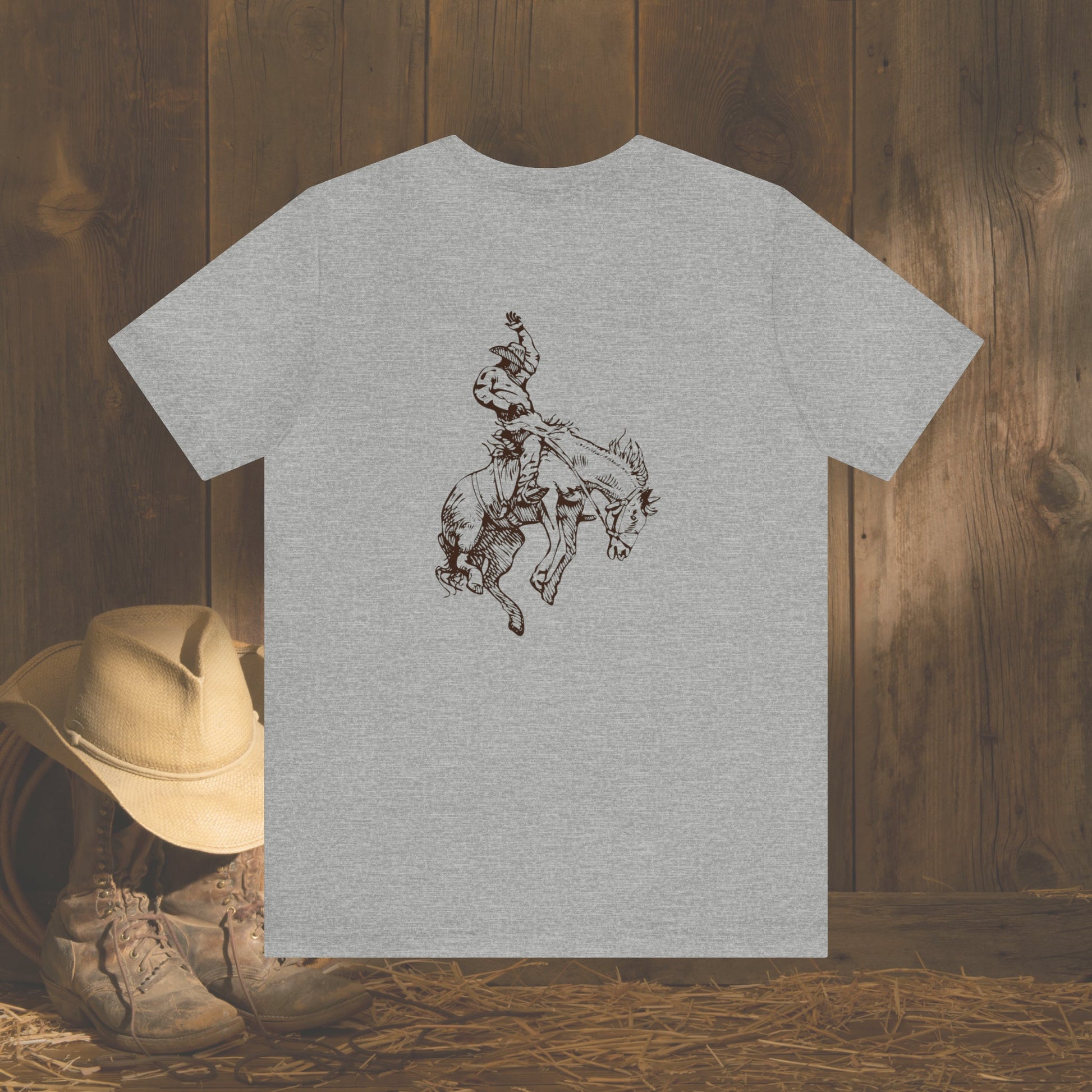 Rodeo Bronc Horses T-shirt, Men's Tough Enough Rodeo Western Shirt for Cowboy - FlooredByArt