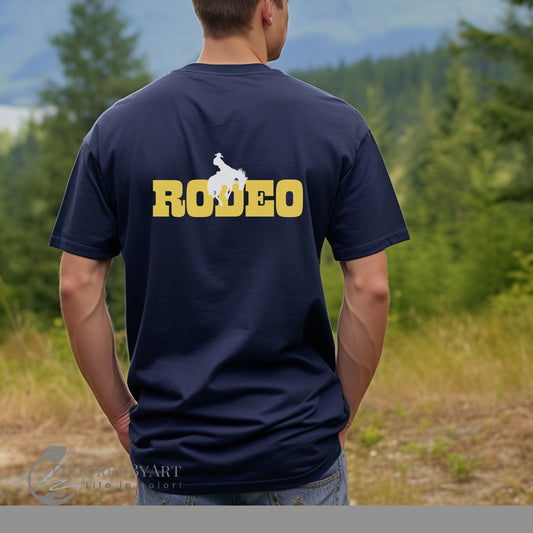 Rodeo Bronc Riders T-shirt, Western Shirt, Cowboy Shirt Simple Tee - FlooredByArt