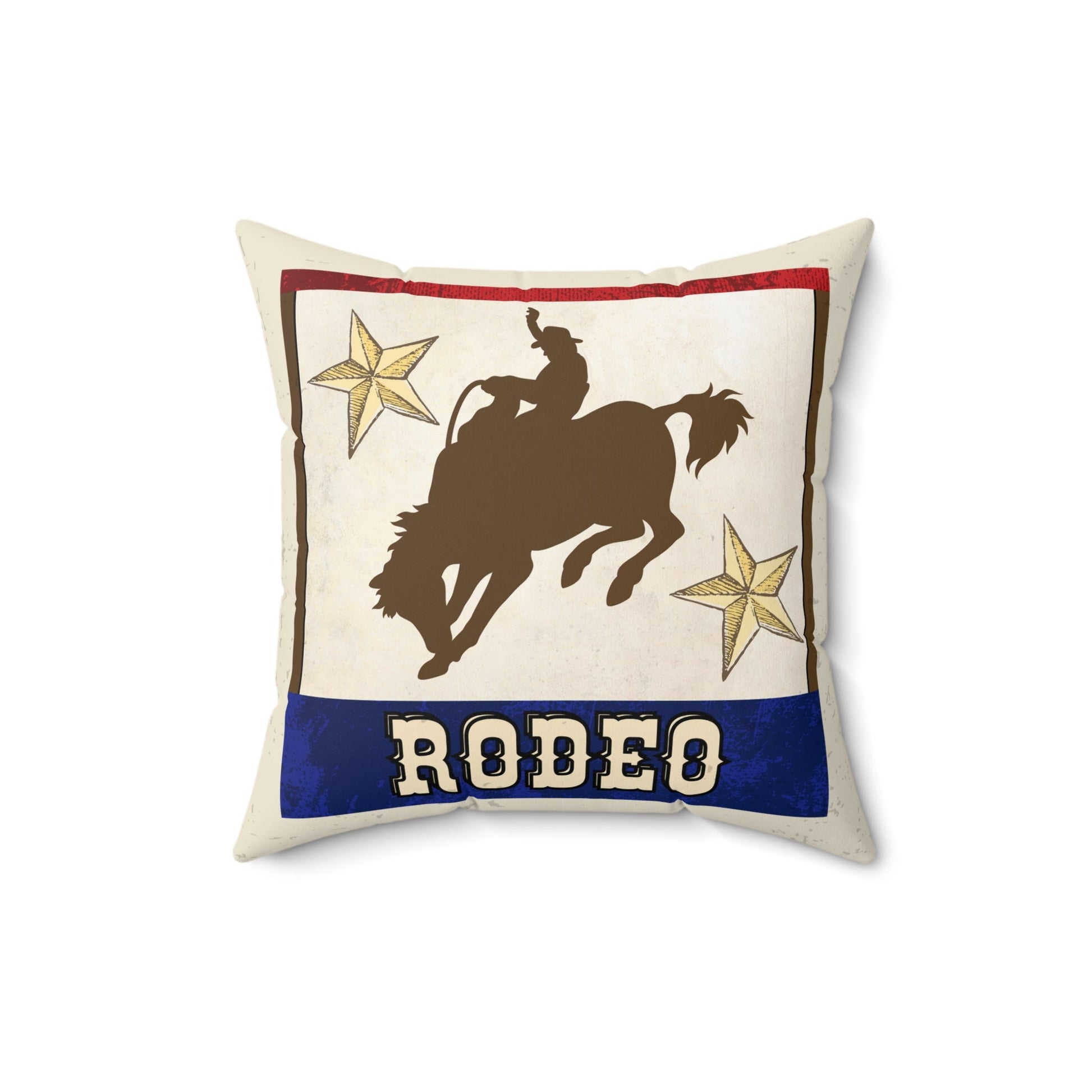 Rodeo Cowboy Throw Pillow, Rodeo Cowboy Decor for Boys Room or Man Cave - FlooredByArt