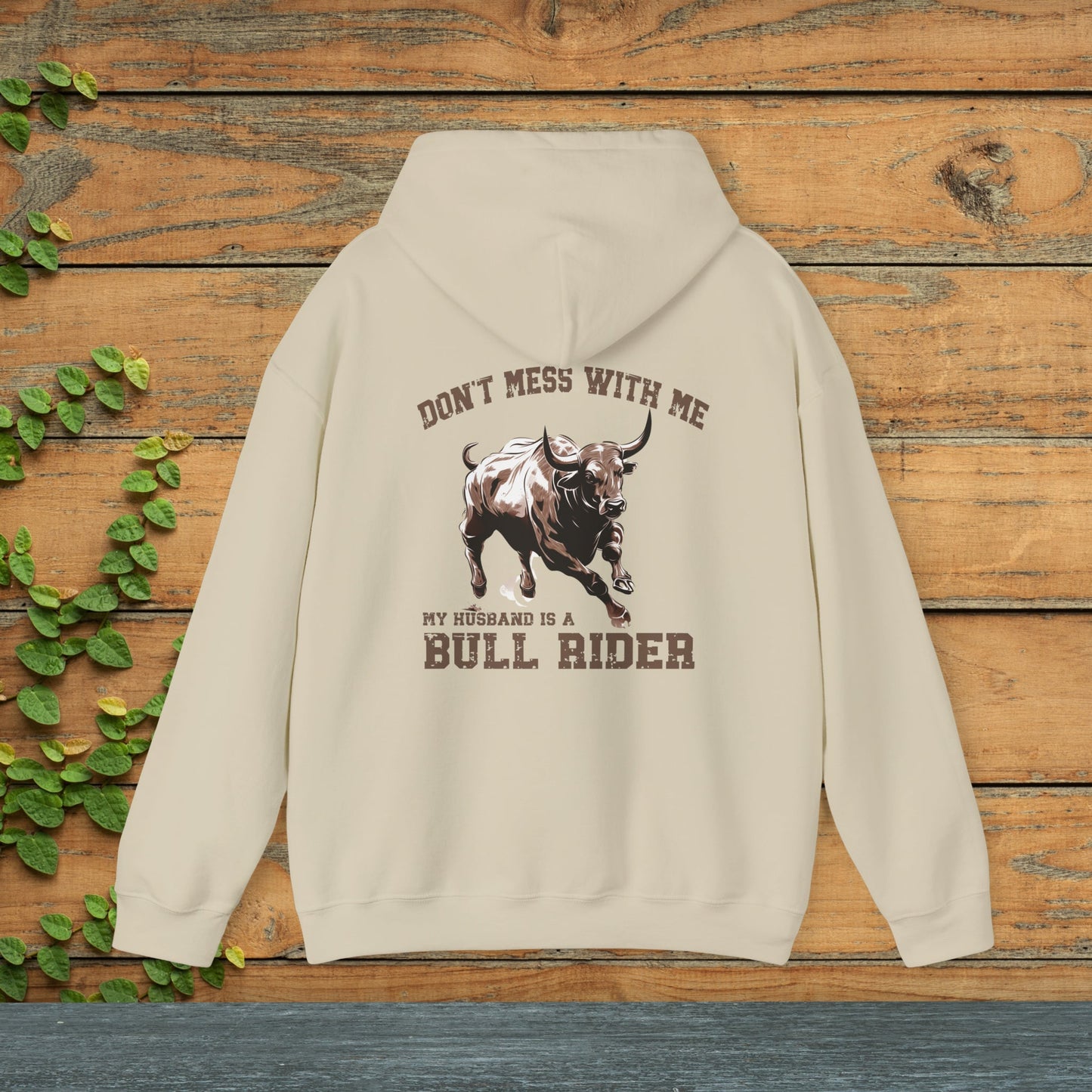 Rodeo Wife Sweatshirt Hoodie, Wife of a Cowboy Bull Rider - FlooredByArt