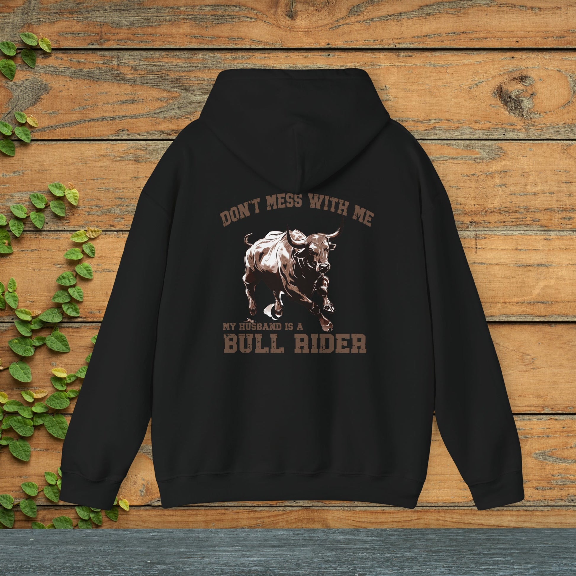 Rodeo Wife Sweatshirt Hoodie, Wife of a Cowboy Bull Rider - FlooredByArt