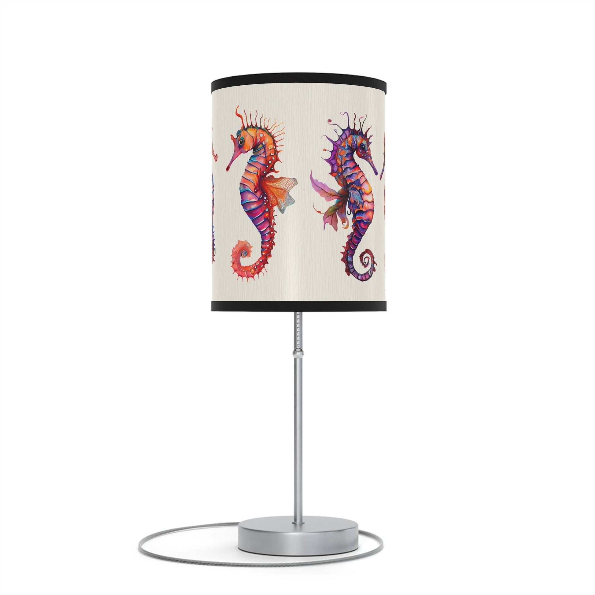 Seahorses Desk or Bedside Lamp, Beach Seahorse Accent Kitchen - Bathroom Lamp, Kids Bedroom - FlooredByArt