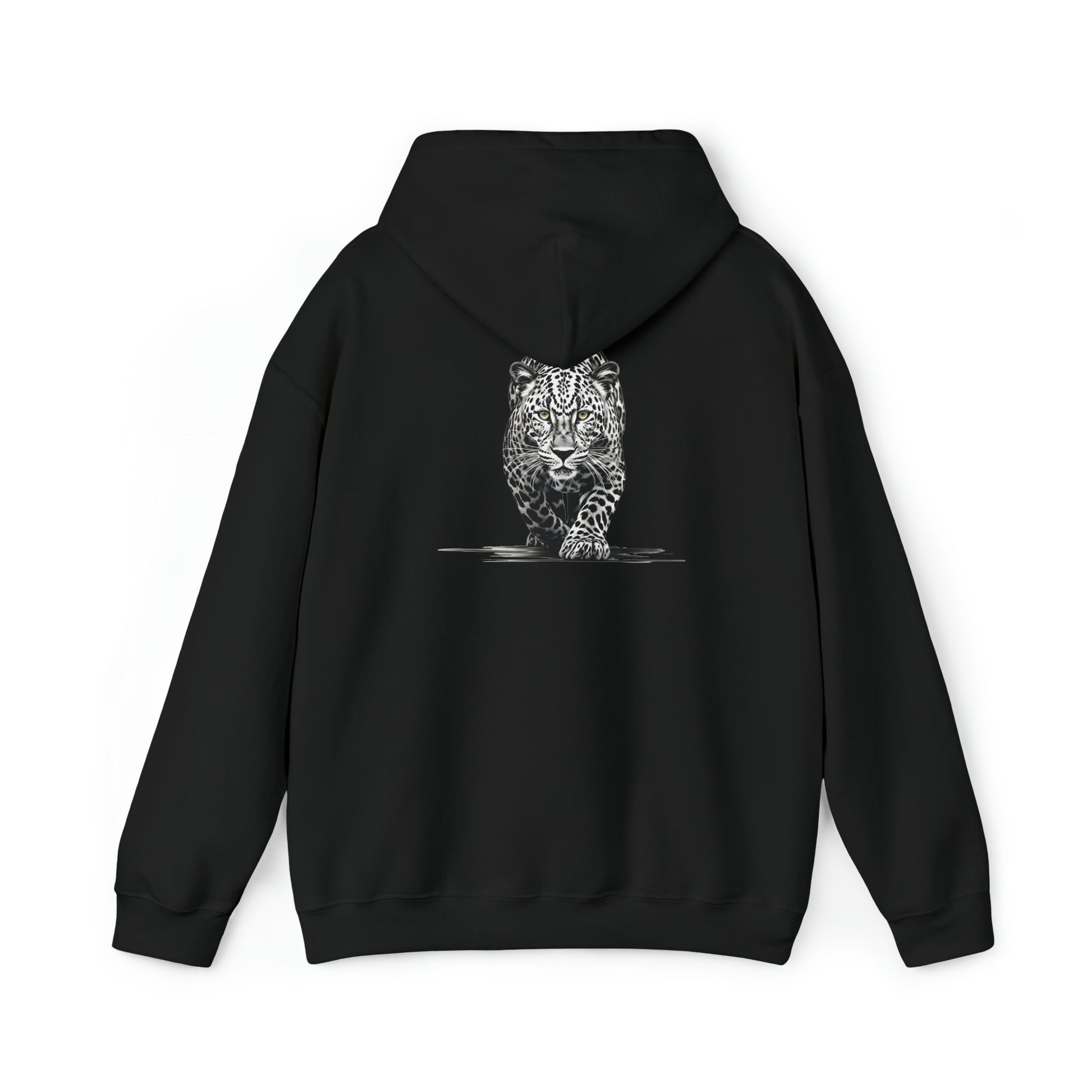 Snow Leopard Full Zip Hoodie or Pullover Hoodie with Spotted Leopard, Wild Life Shirt - FlooredByArt