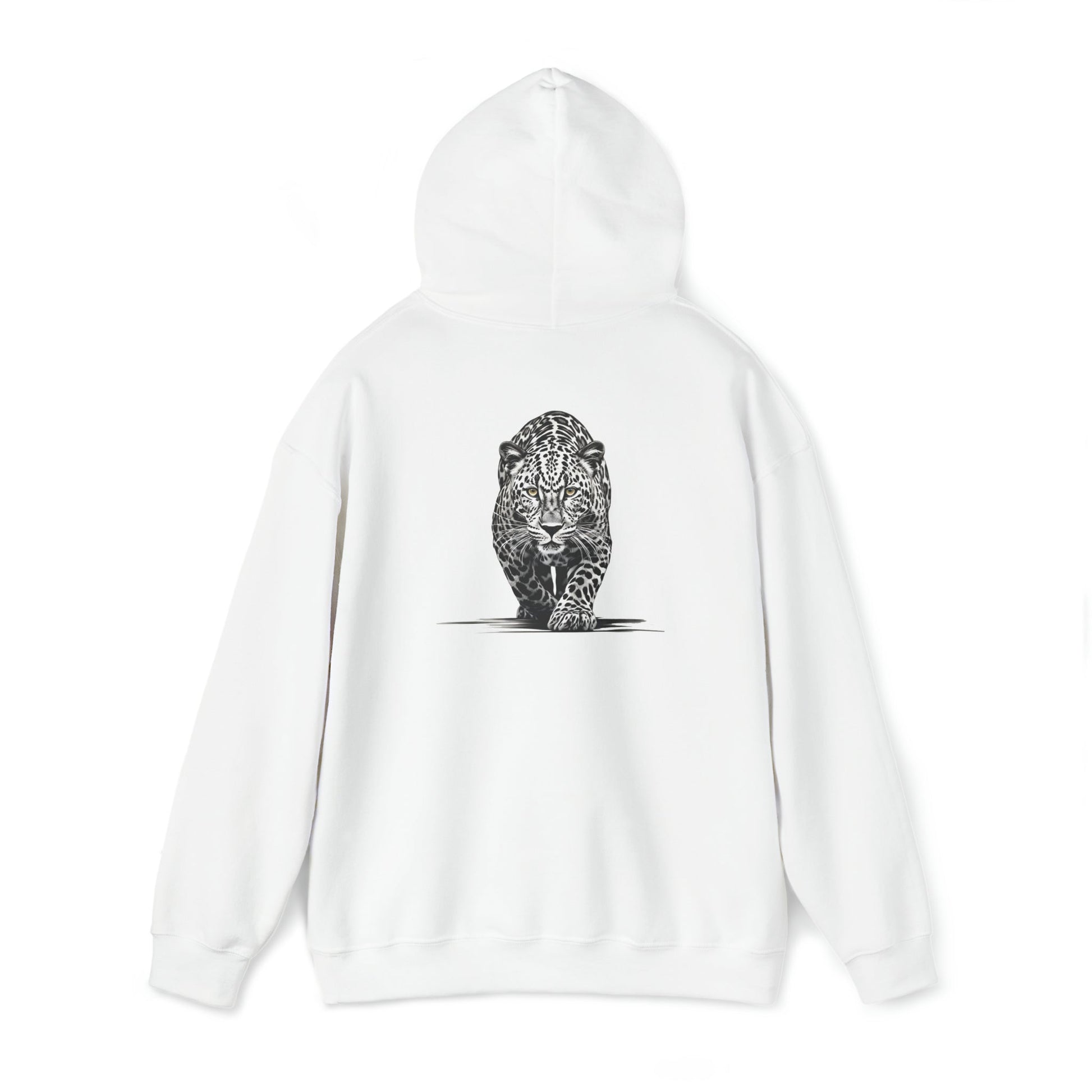Snow Leopard Full Zip Hoodie or Pullover Hoodie with Spotted Leopard, Wild Life Shirt - FlooredByArt
