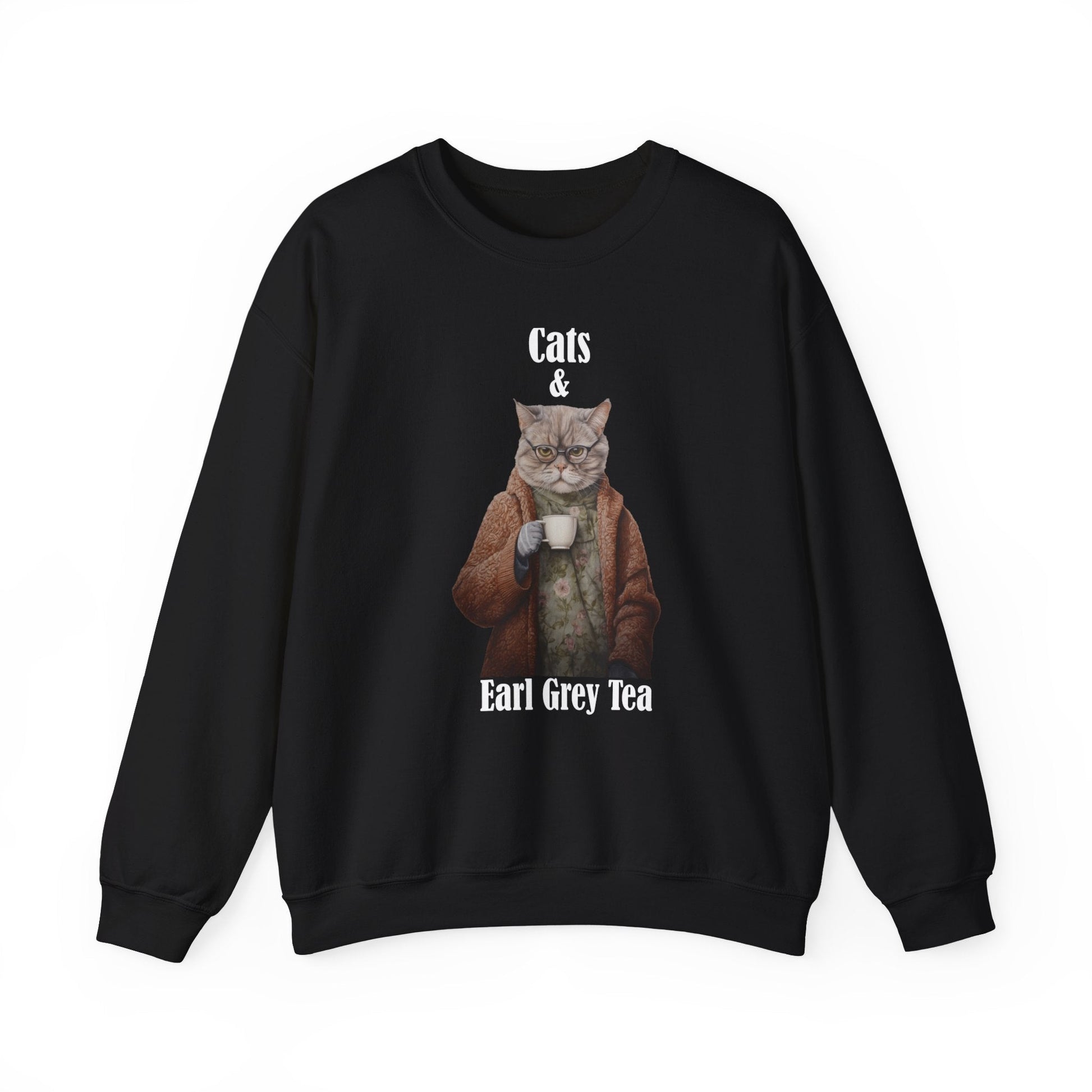 Sophisticated Cat Sweatshirt, Tabby Cat Tea Shirt, Kitten Shirt, Cat Lover Gift - FlooredByArt