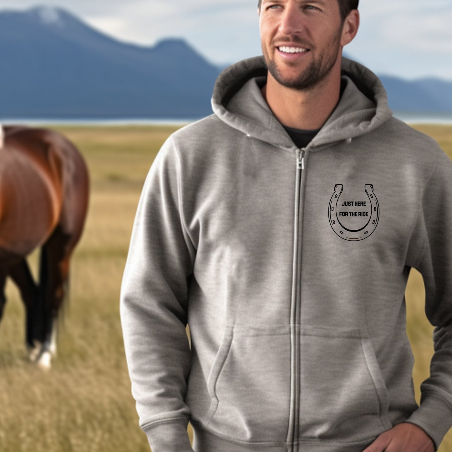 State Line Rodeo Bronco Rider Cowboy Full Zip Jacket, All 50 States - FlooredByArt