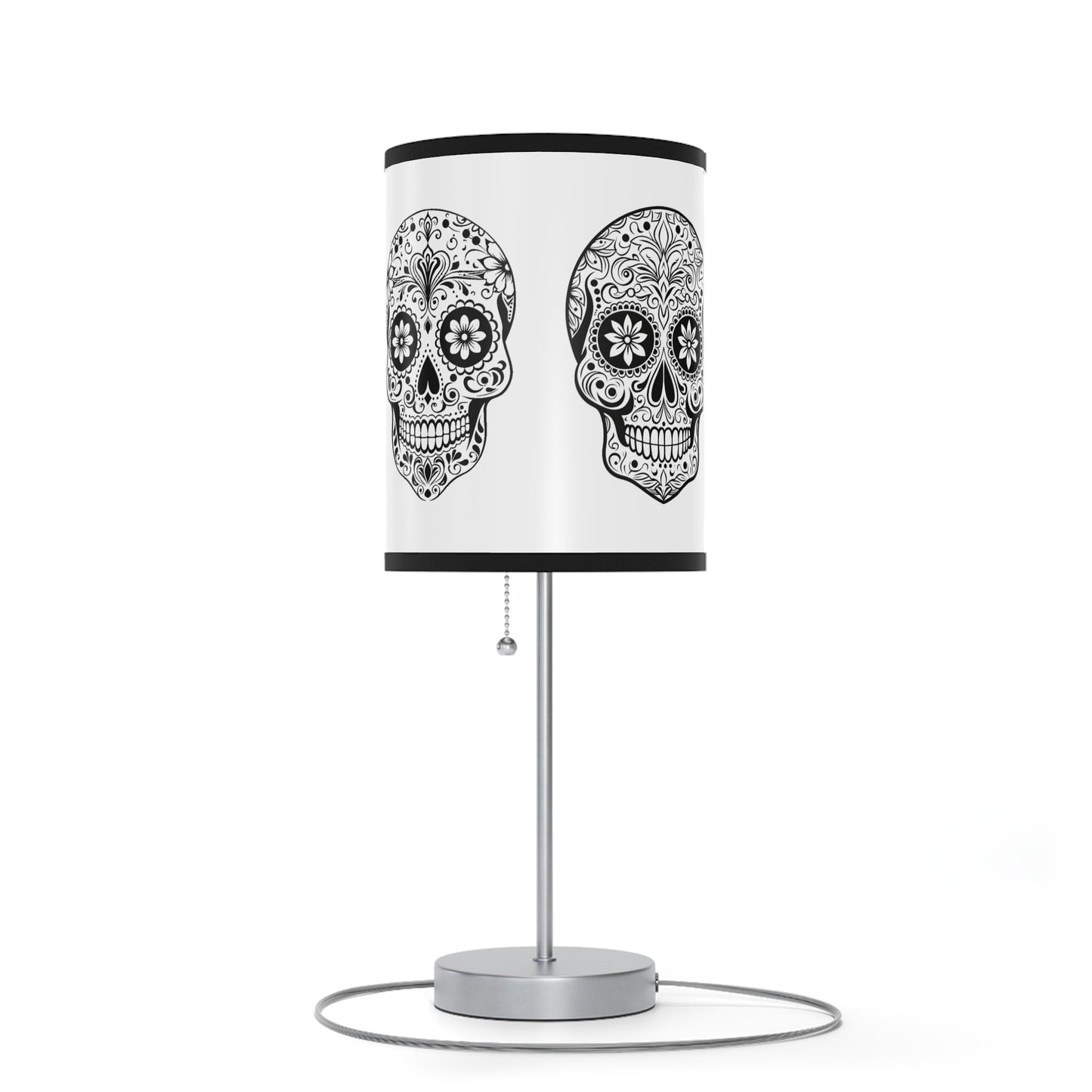 Sugar Skull Table Lamp, Intricate Detailed Decorated Sugar Skull, Day of the Dead - FlooredByArt