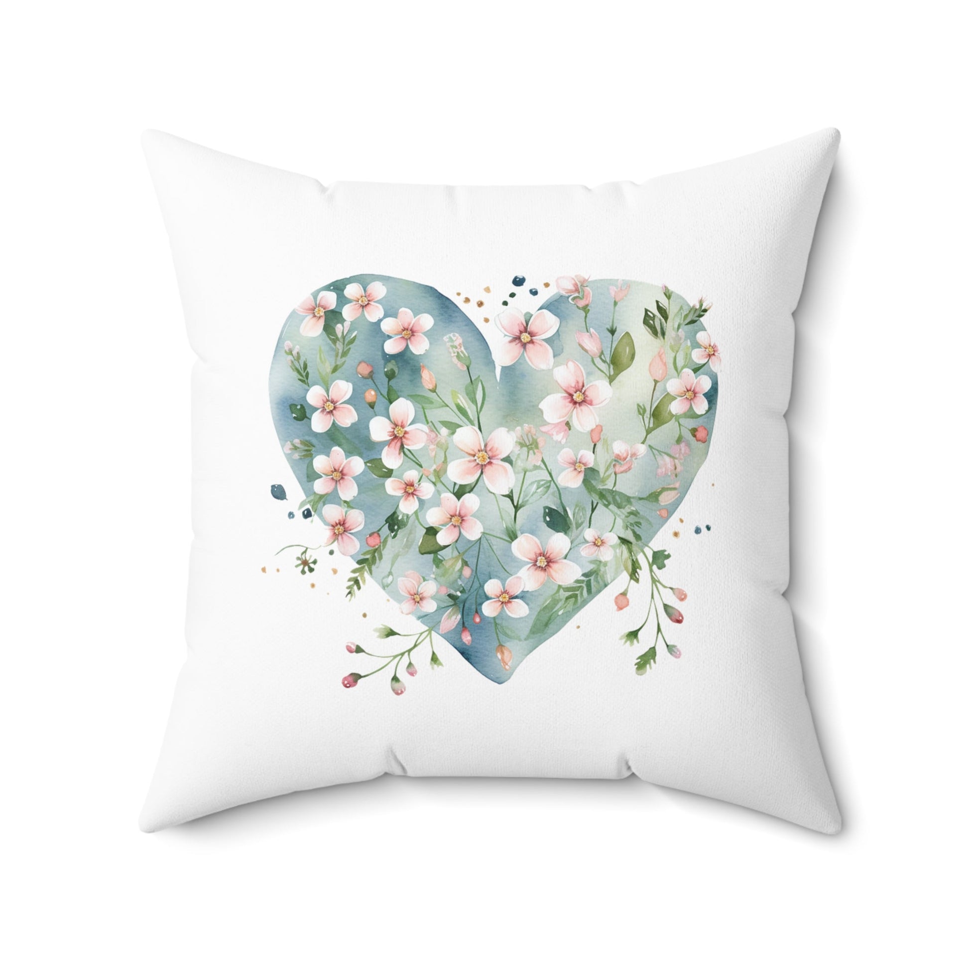 Sweethearts Throw Pillow, Cottage Garden Hearts Accent Throw Pillow - FlooredByArt