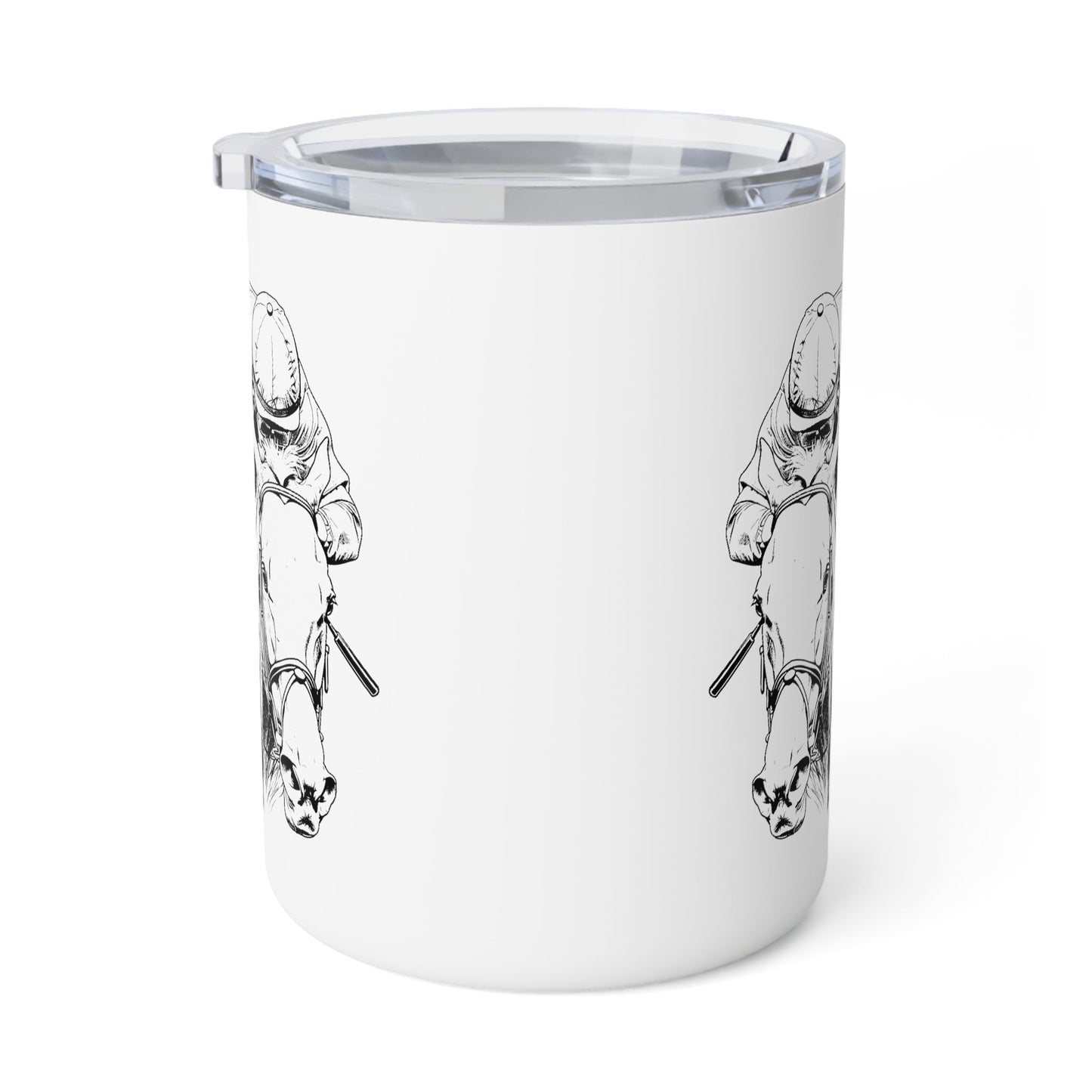 Thoroughbred Horse Racing Insulated Mug,10oz, Print Drawing for Horserace lovers - FlooredByArt