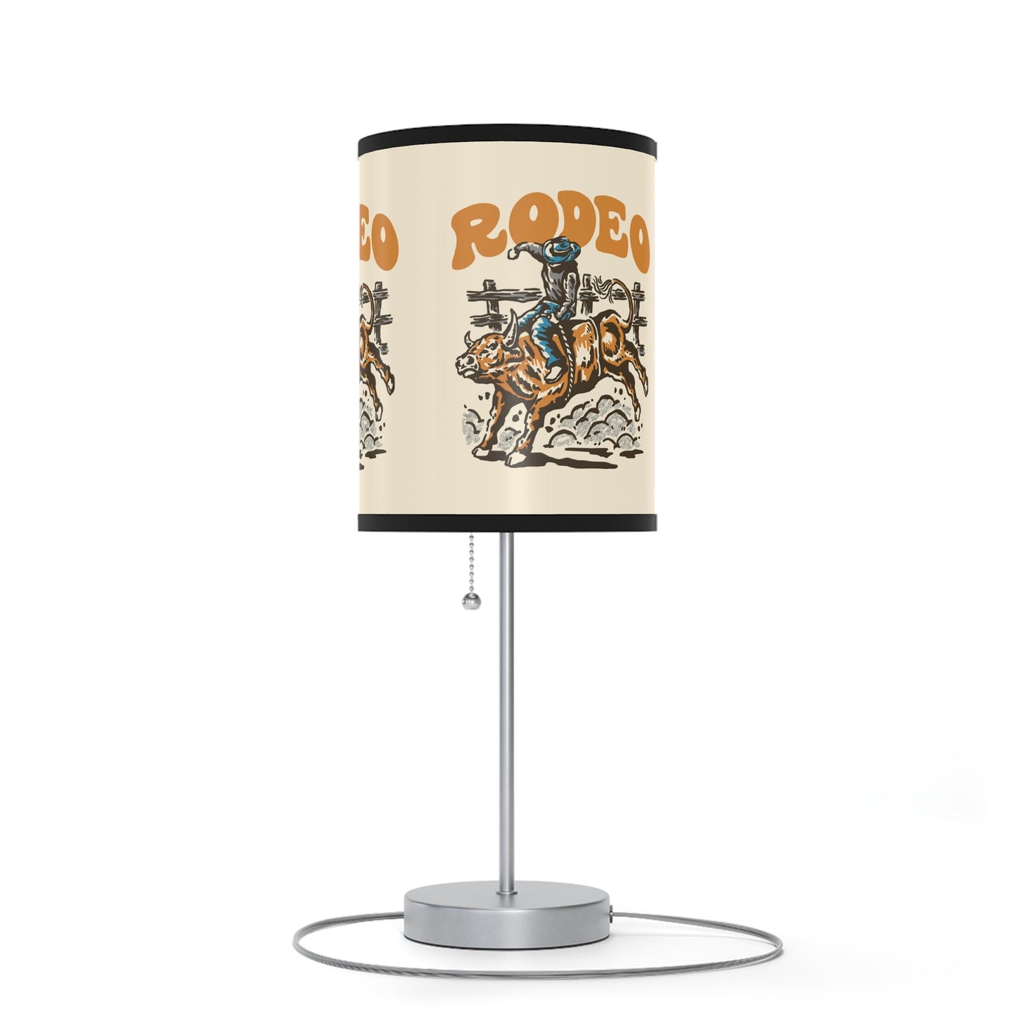 Vintage Rodeo Bullrider Illustration Lamp, Rodeo Bullrider Rider, Rodeo Art - FlooredByArt