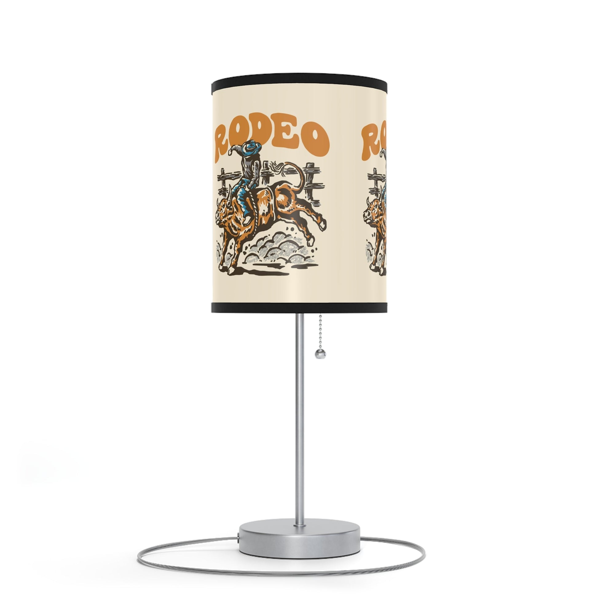 Vintage Rodeo Bullrider Illustration Lamp, Rodeo Bullrider Rider, Rodeo Art - FlooredByArt