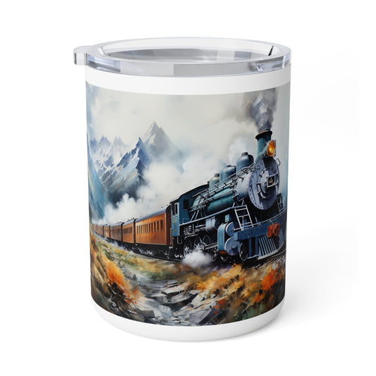 Vintage Steam Engine (style #1)Insulated Custom Coffee Mug, 10oz - FlooredByArt