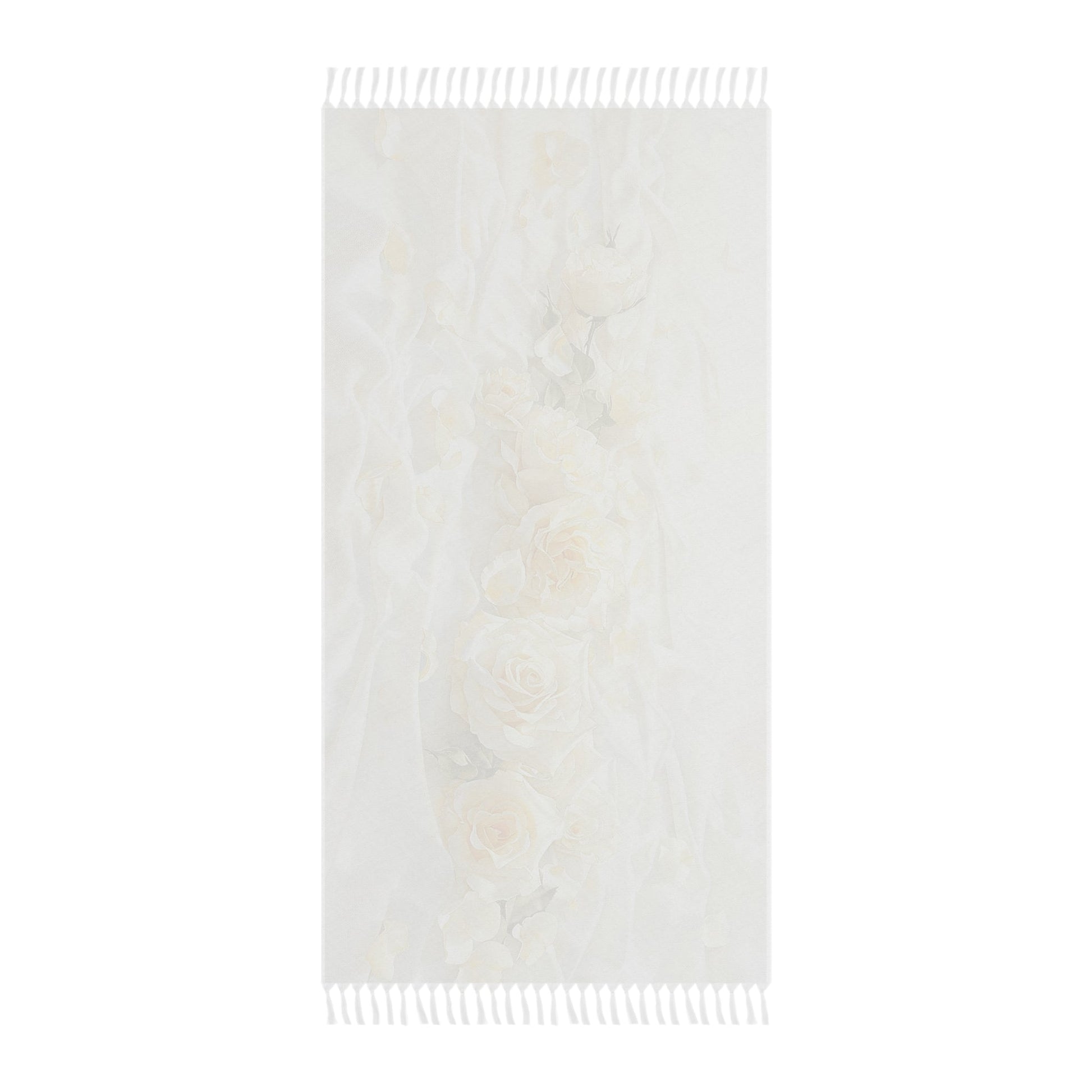 White Roses Beach Cloth Shawl: Multi-Use Towel, Blanket, Shawl, Cover-up. - FlooredByArt