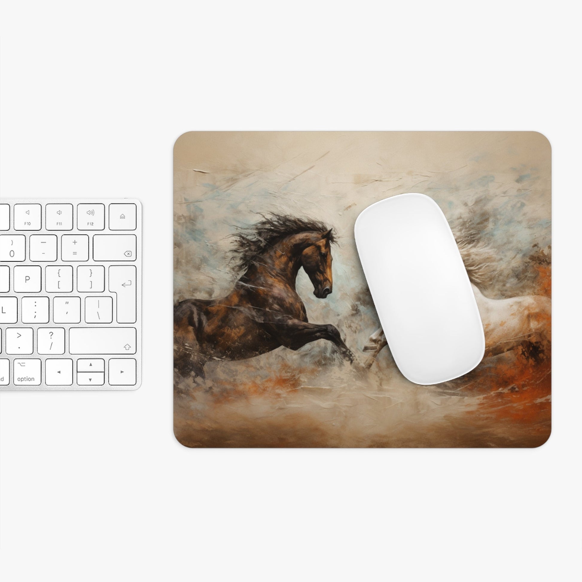 Wild Horse Mouse Pad, Personalized Horse Mouse Pad, Unique Gift Idea - FlooredByArt