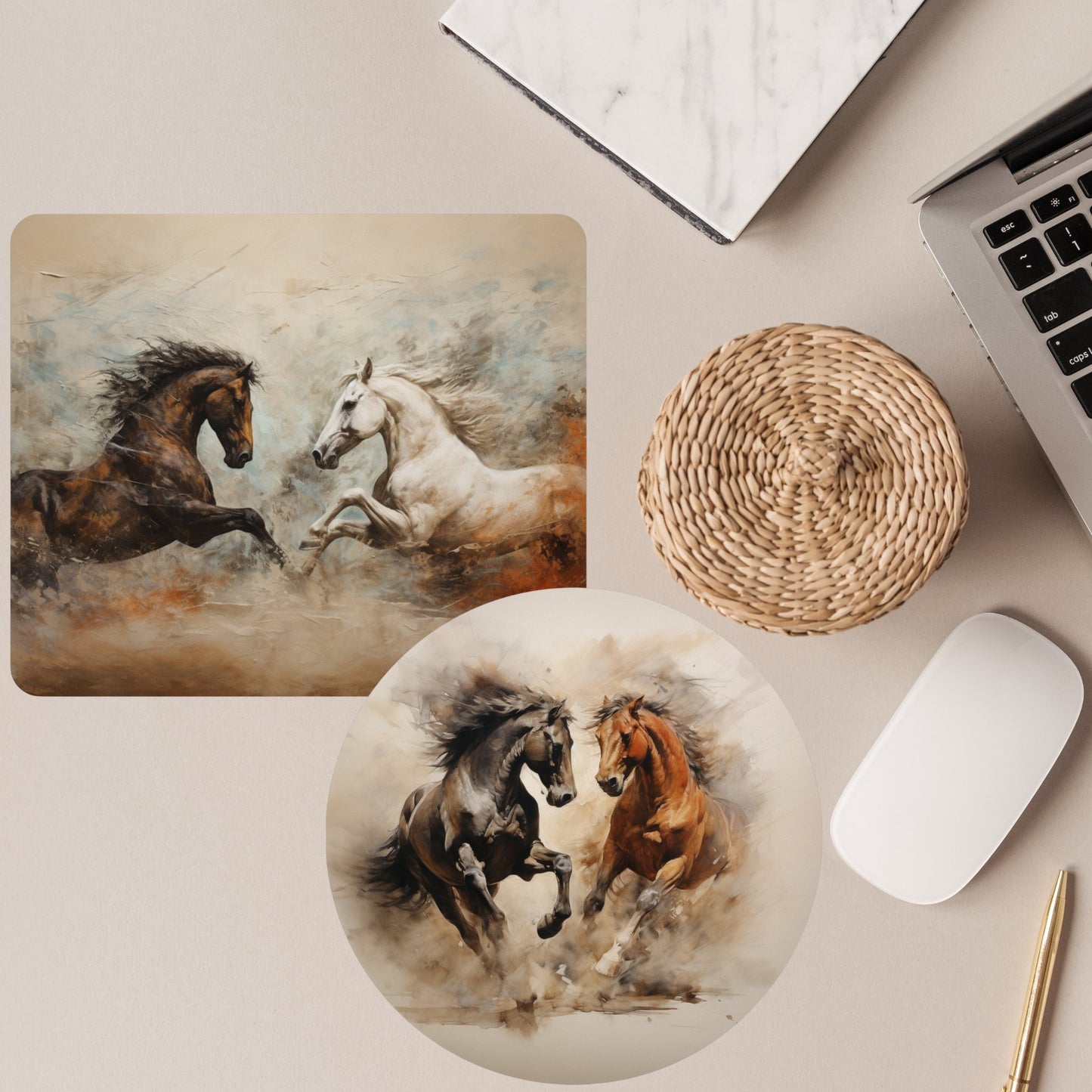 Wild Horse Mouse Pad, Personalized Horse Mouse Pad, Unique Gift Idea - FlooredByArt