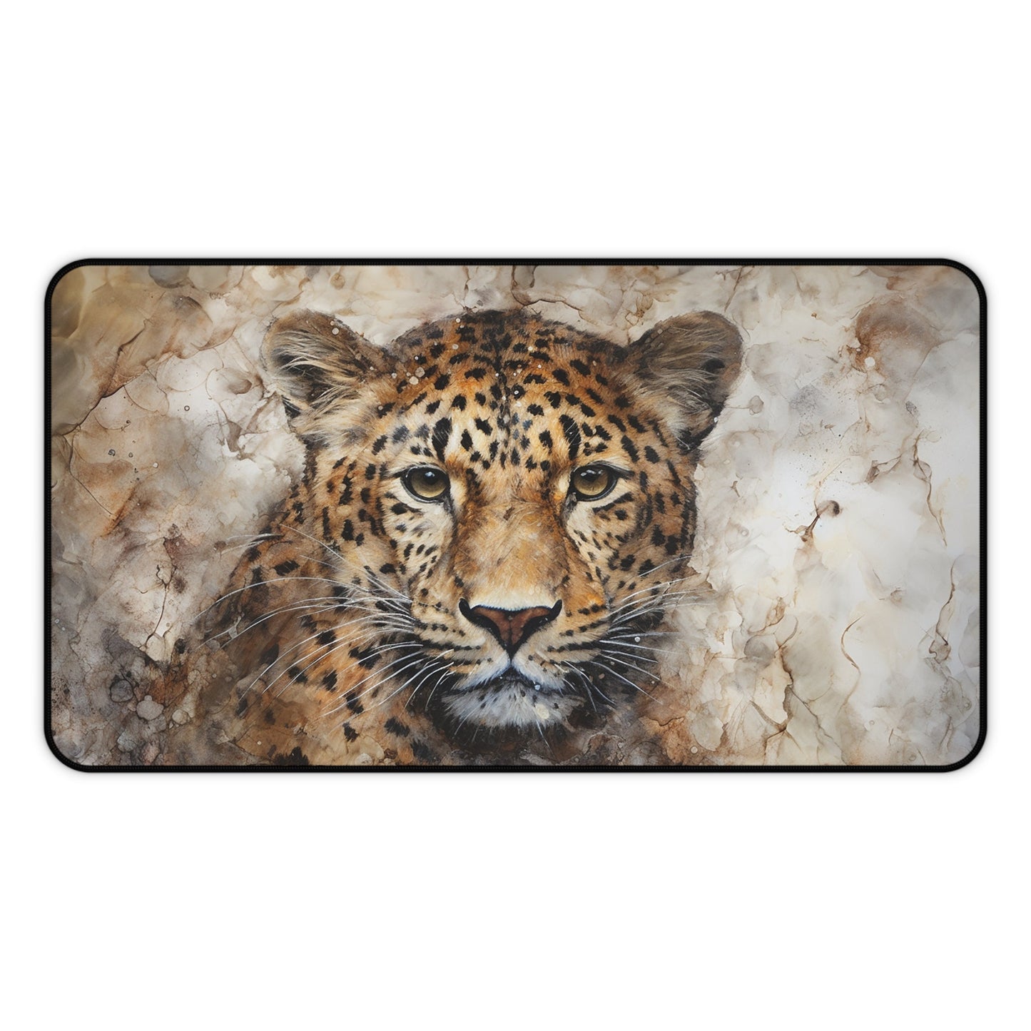 Wildlife Leopard EX Large Mouse Pad, Animal Lover Desk Mats - FlooredByArt