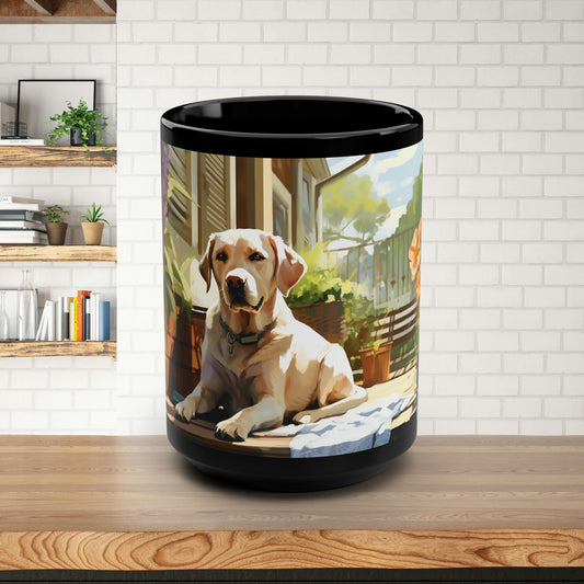 Yellow Labrador Retriever Dog Mug, Personalized Mug, Watercolor Painting, Dog Lover Gift, Art Painting, Lab Dog Mom Coffee Cup, Dog Dad - FlooredByArt